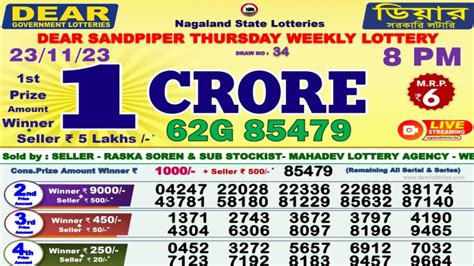 Nagaland State Lottery Result 23.